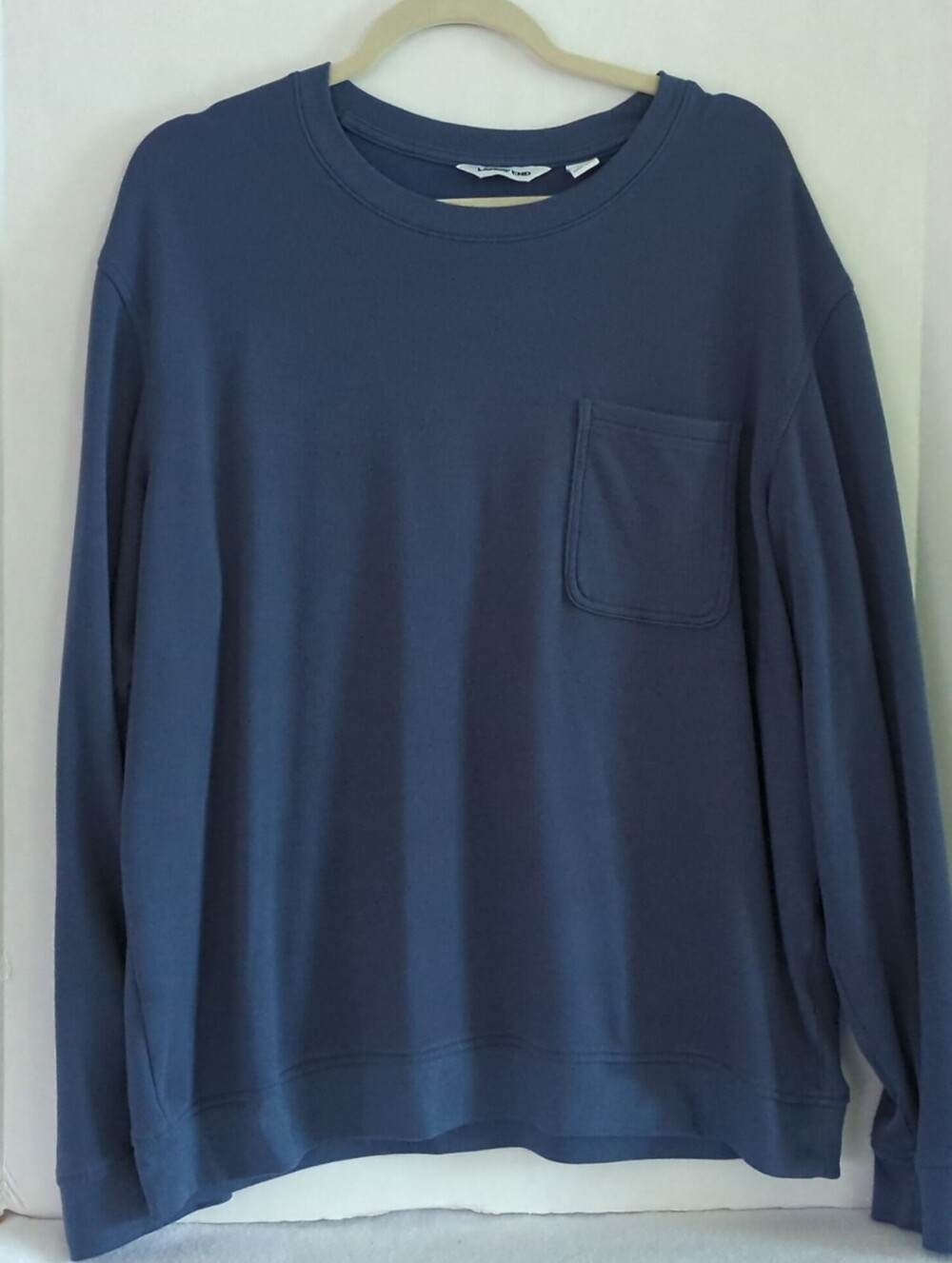 Lands' End Pullover Long Sleeve Knit Top w Pocket Size L 42-44